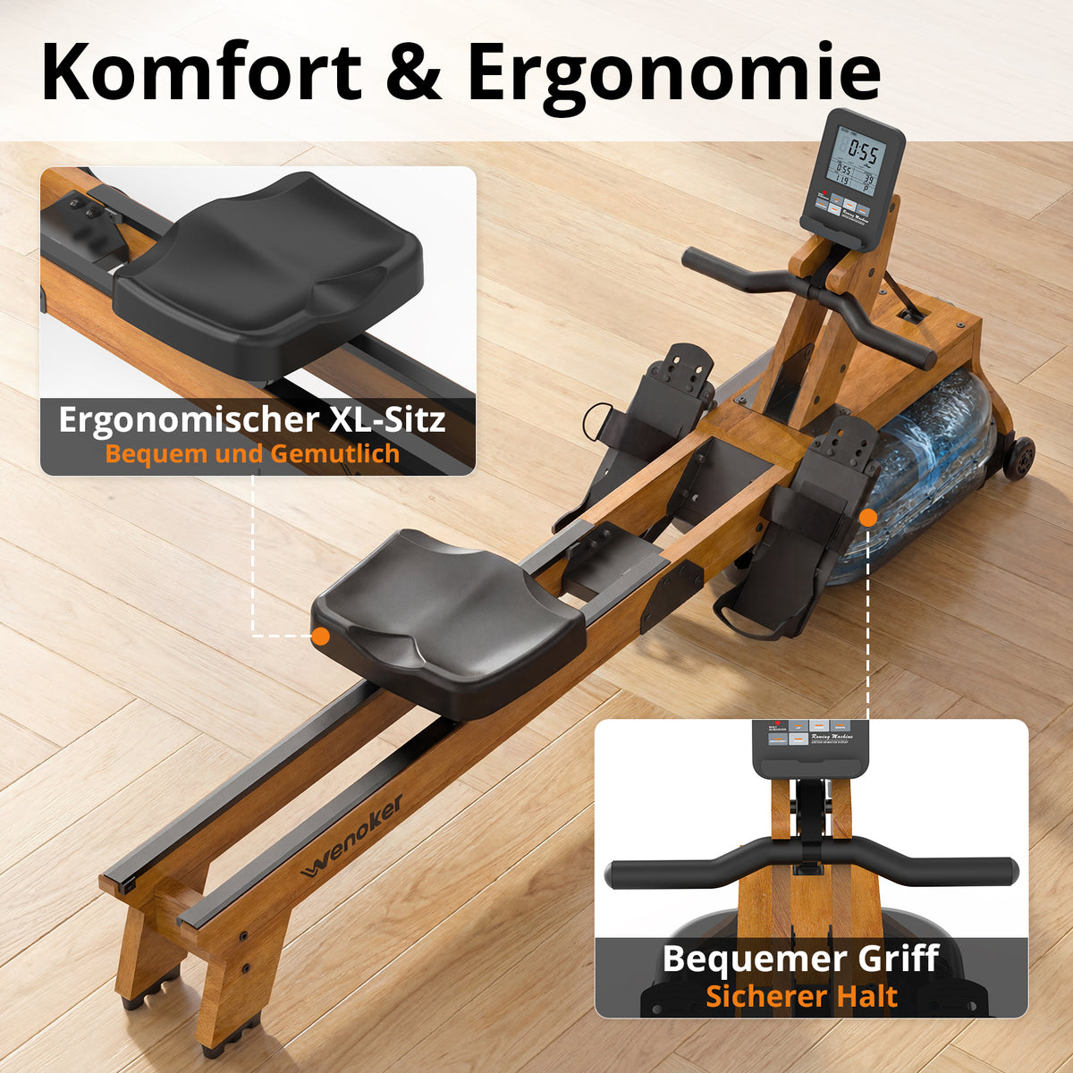 Wenoker RW402 Water Resistance Wood Rower