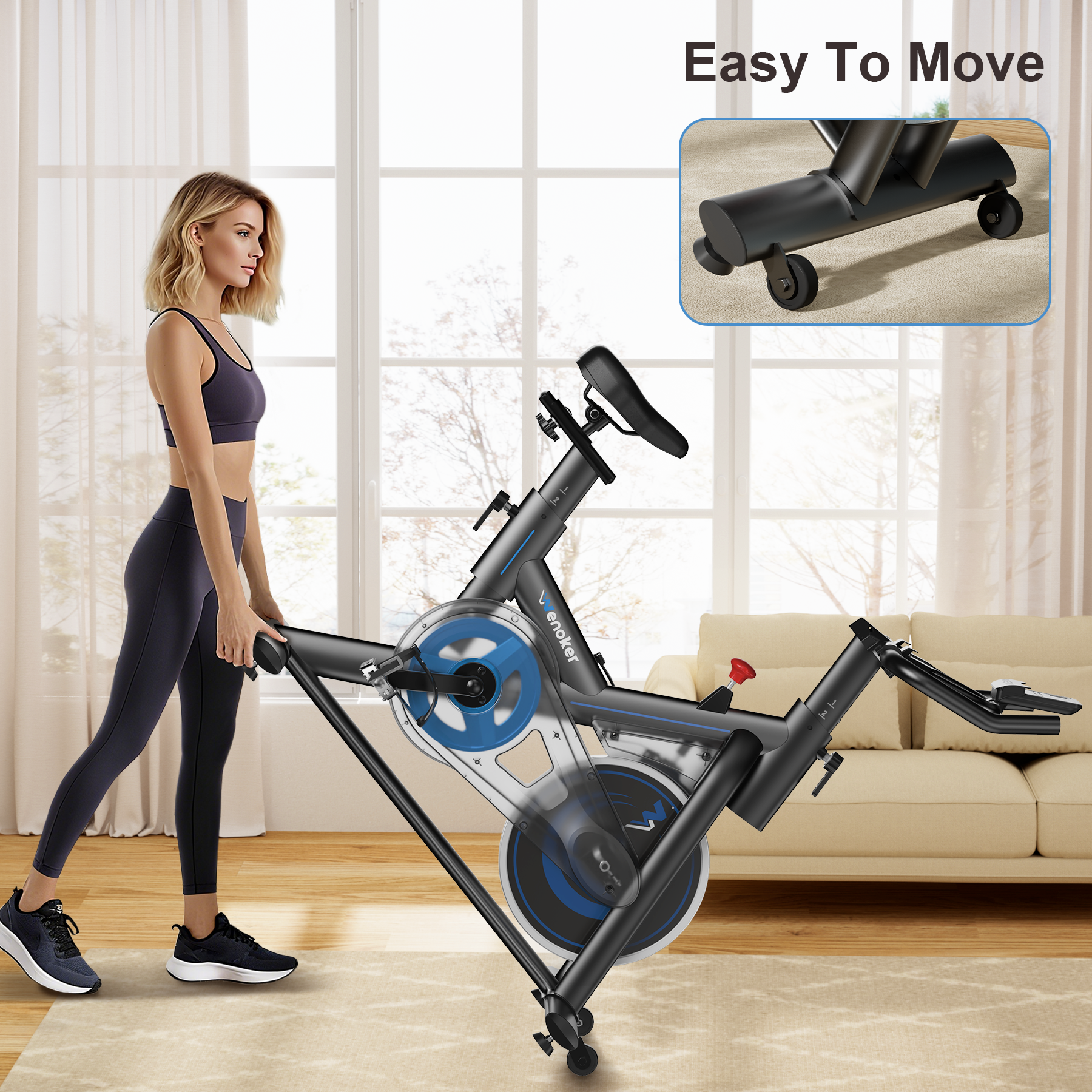 Wenoker vélo magnétique JC318 (Bleu)