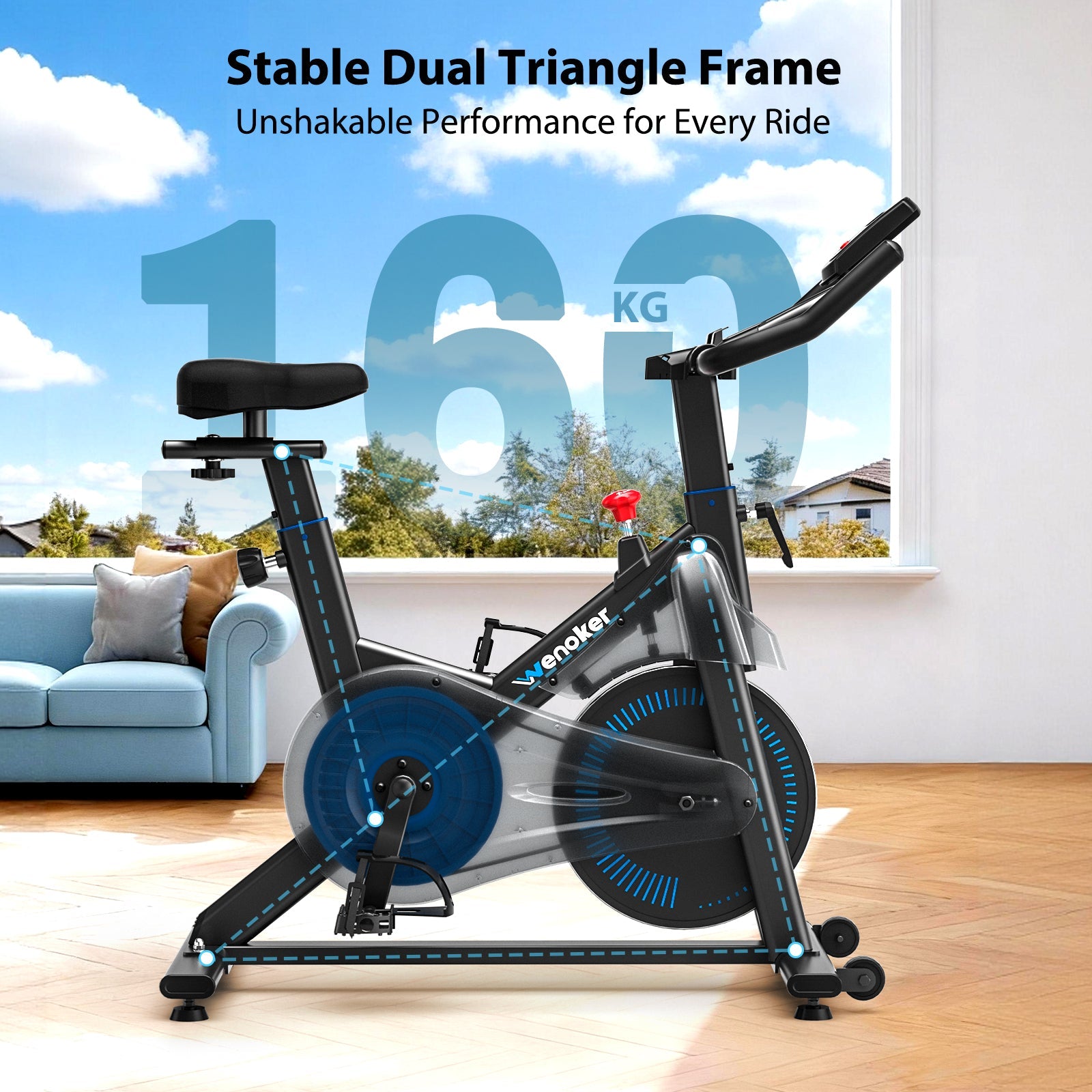Wenoker vélo magnétique JC302 (Bleu)