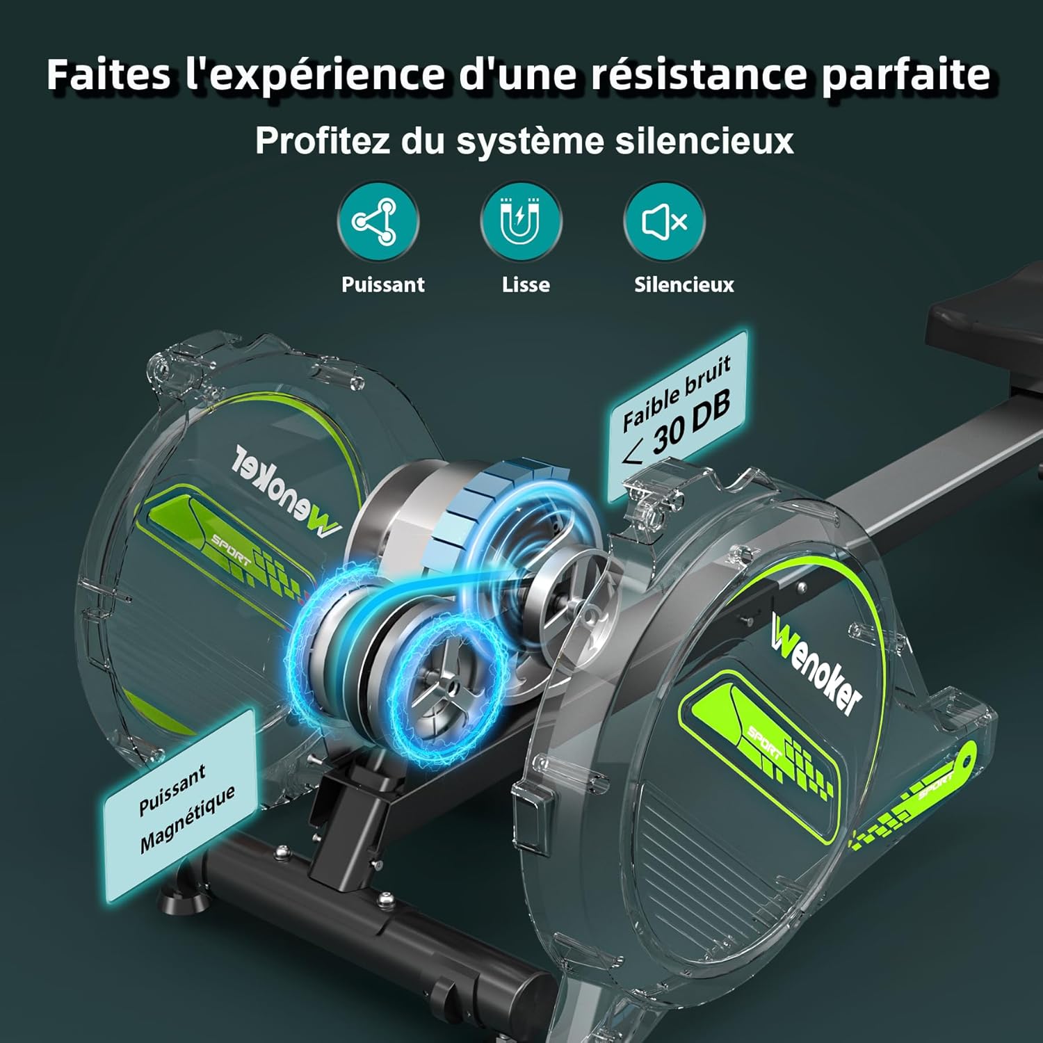 Wenoker rameur magnétique H300 (Vert)