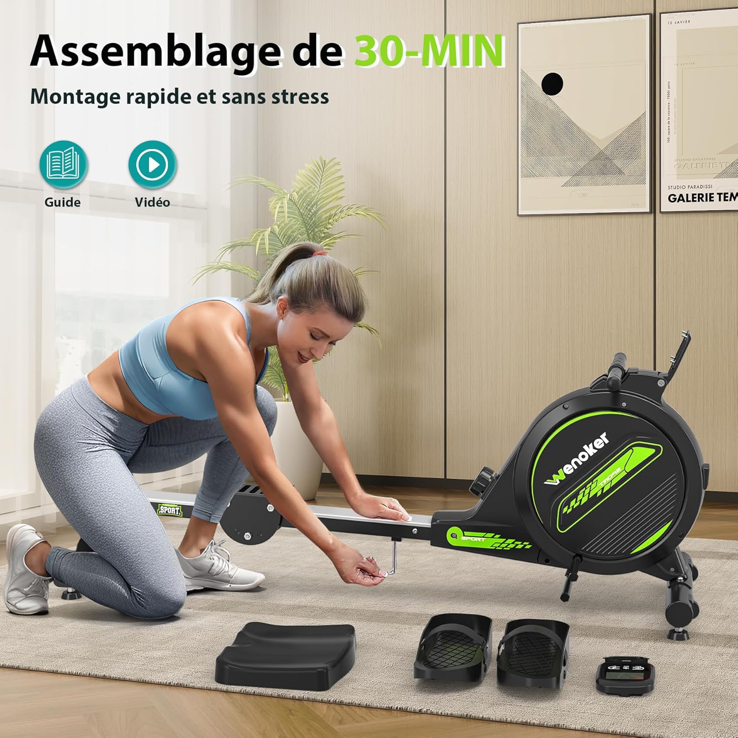 Wenoker rameur magnétique H300 (Vert)
