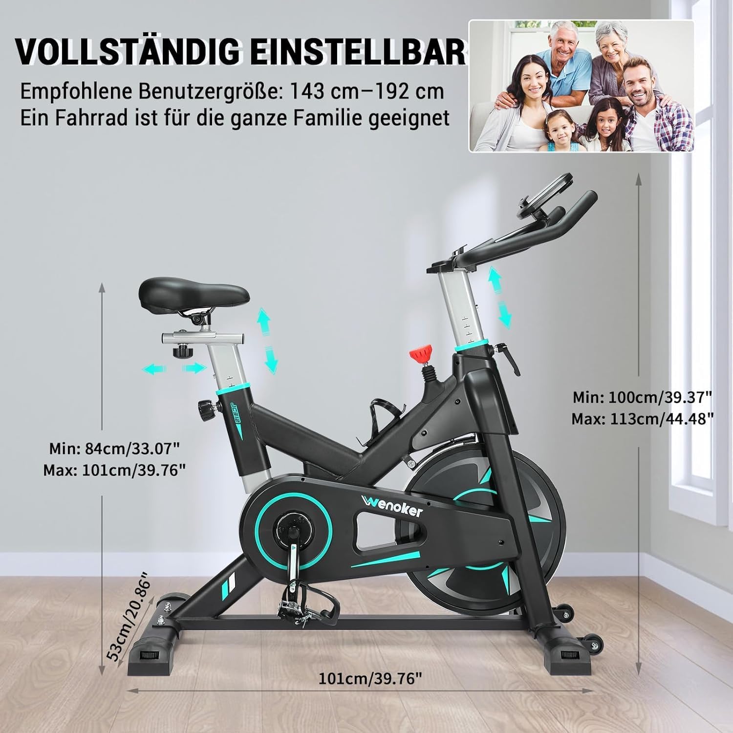 Wenoker vélo magnétique JC312 (Bleu)