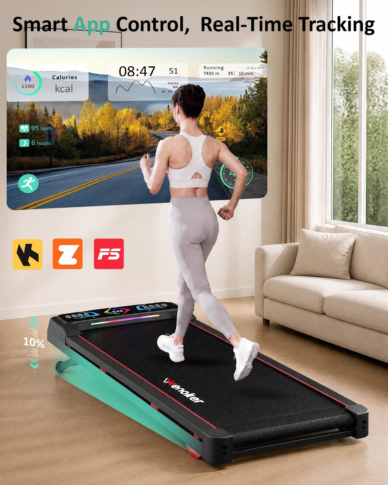 Wenoker A8 Tapis de marche avec inclinaison