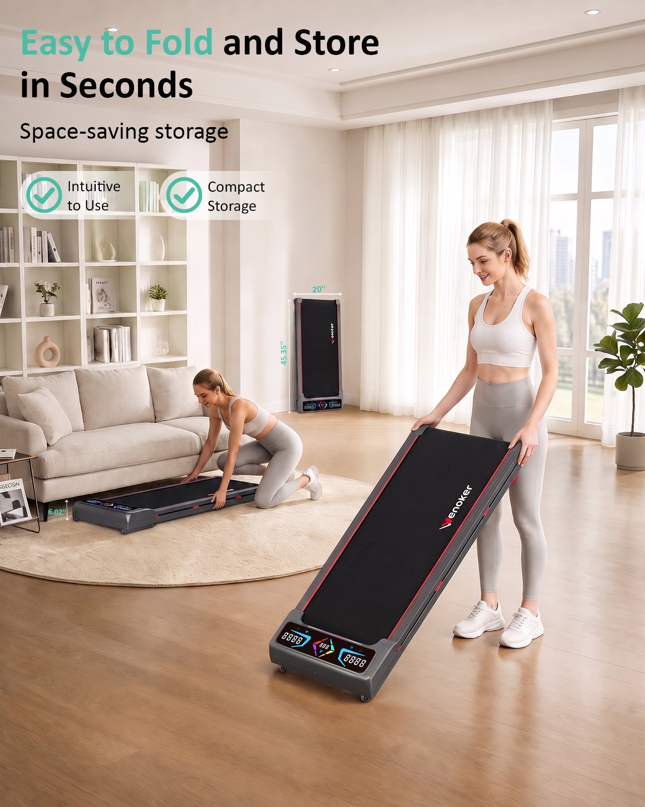 Wenoker A8 Tapis de marche avec inclinaison