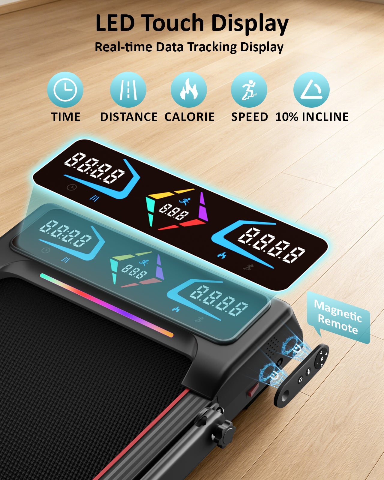 Wenoker A9 Tapis de marche pliable avec inclinaison et main courante